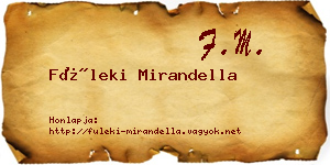 Füleki Mirandella névjegykártya